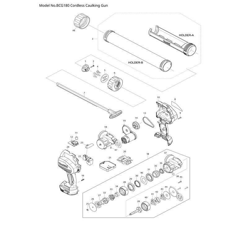 Makita BCG180 — сборочный чертёж, лист 1, деталь 312D41-1 поз. 006-2