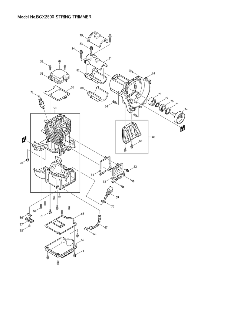 Makita BCX2500 — сборочный чертёж, лист 1, деталь 5927001010 поз. 186