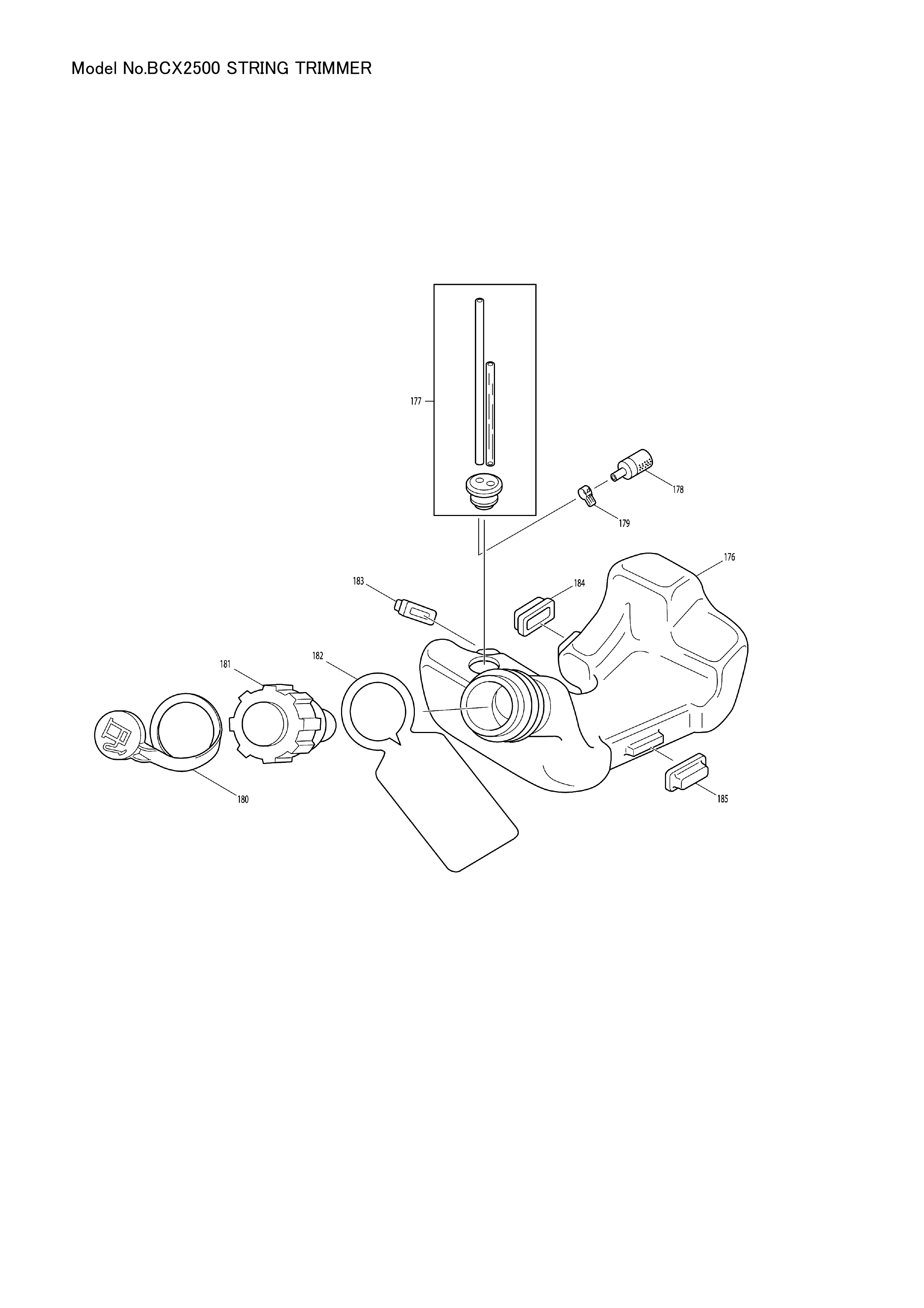 Makita BCX2500 — сборочный чертёж, лист 8, деталь 5927001010 поз. 186