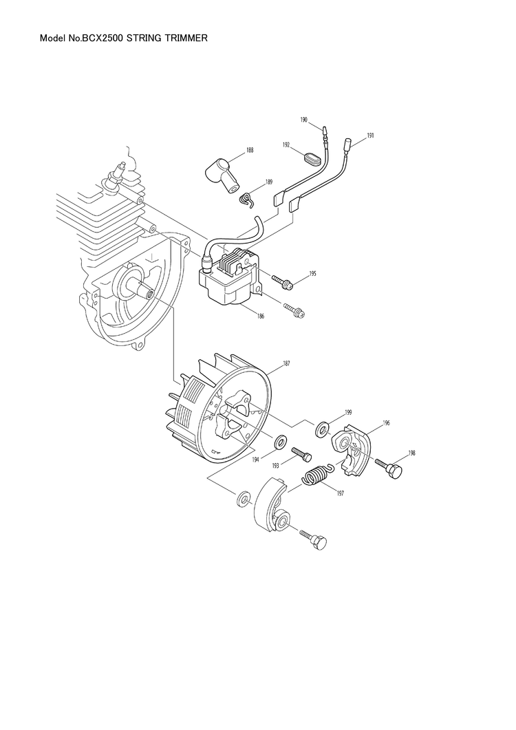 Makita BCX2500 — сборочный чертёж, лист 9, деталь 5927001010 поз. 186