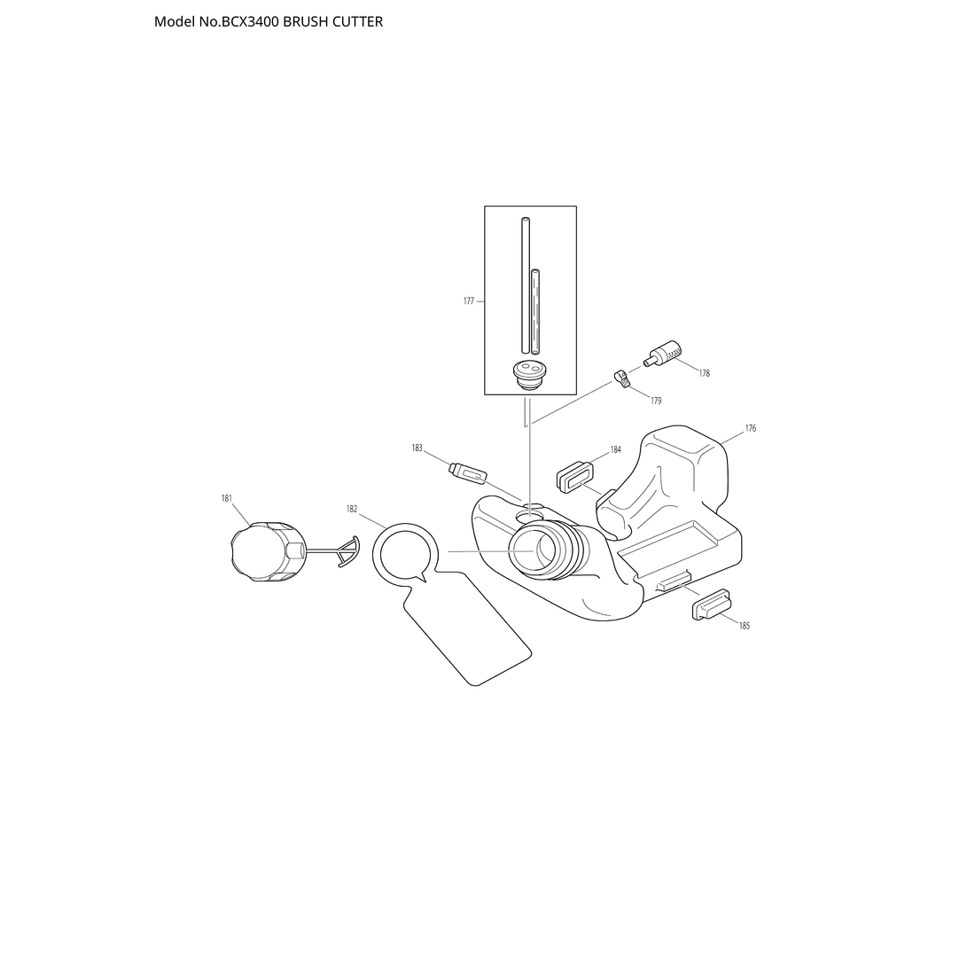 Makita BCX3400 — сборочный чертёж, лист 8, деталь 5937001011 поз. 186-1
