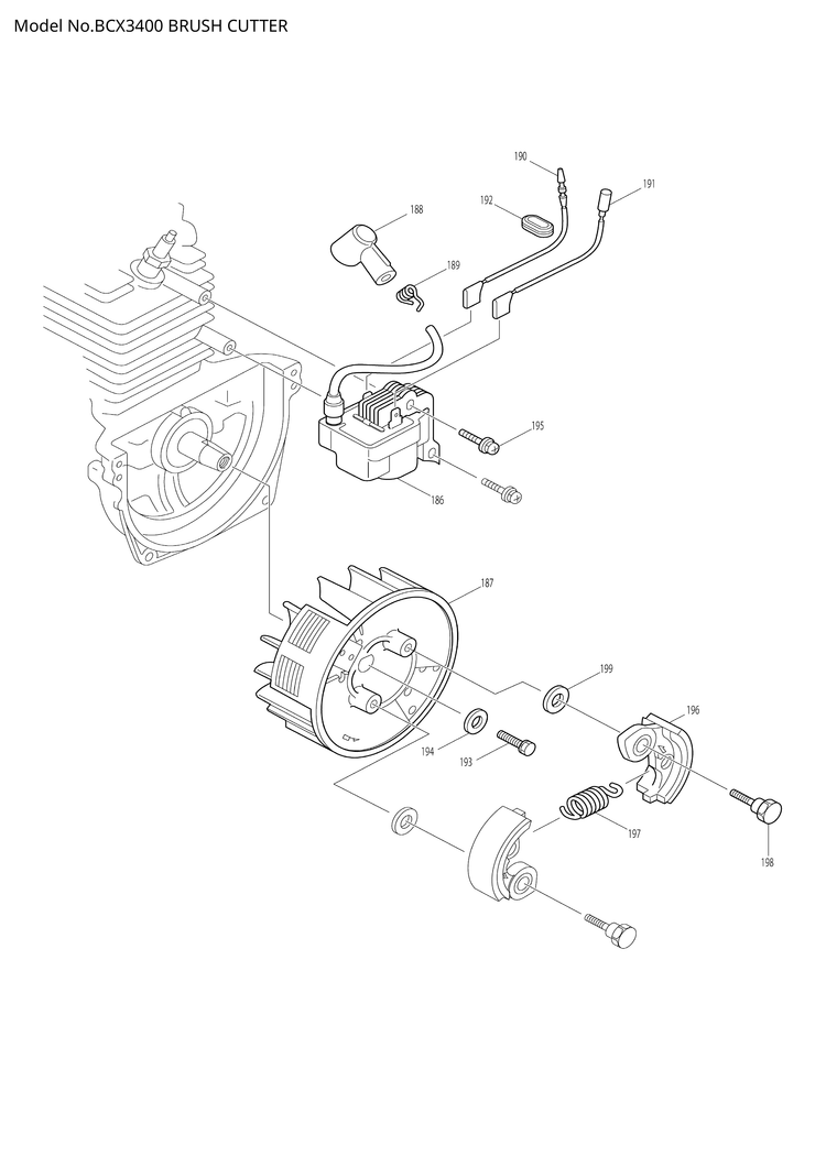 Makita BCX3400 — сборочный чертёж, лист 9, деталь 5937001011 поз. 186-1