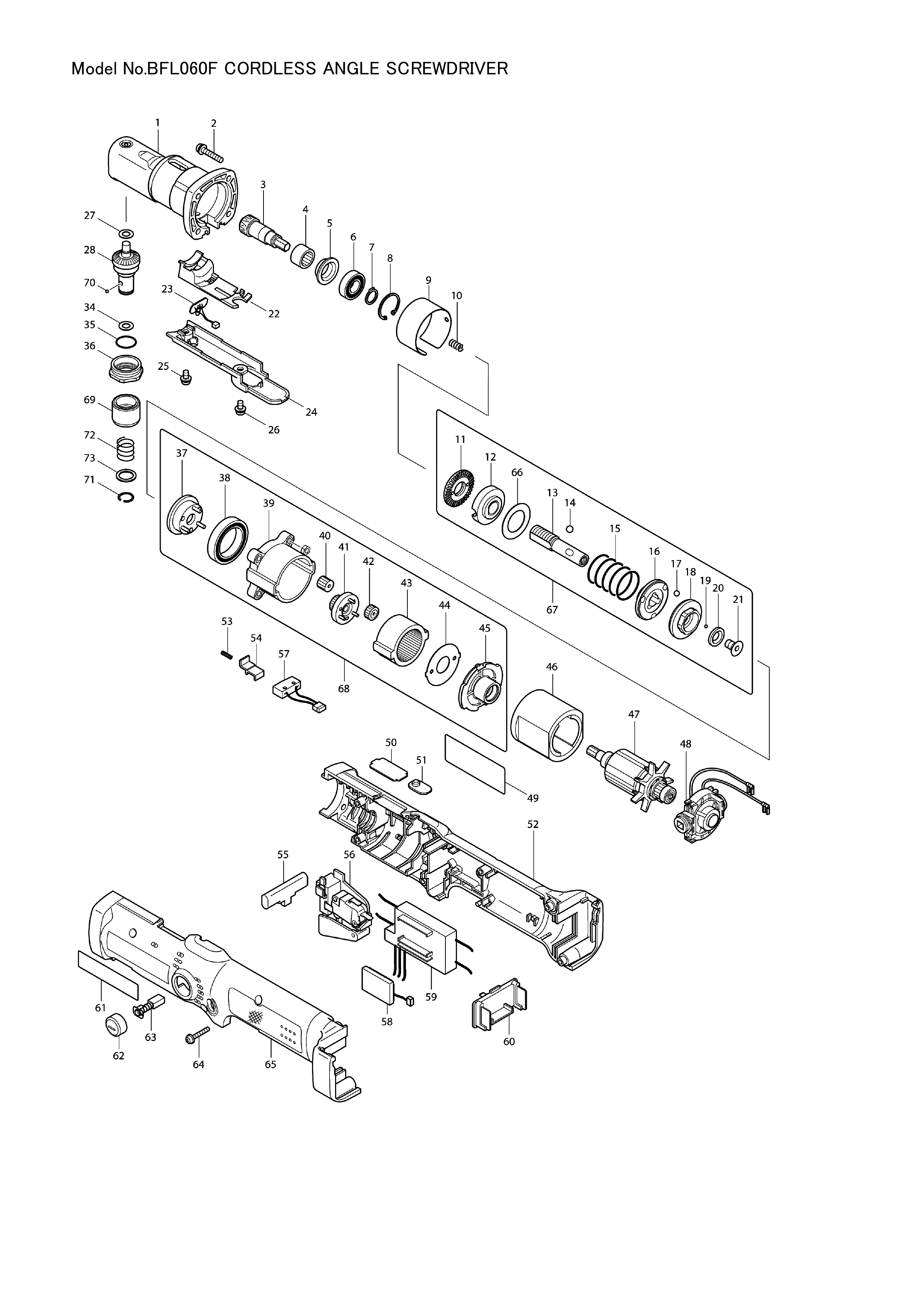 Makita BFL060F — сборочный чертёж, лист 1, деталь 650536-5 поз. 056
