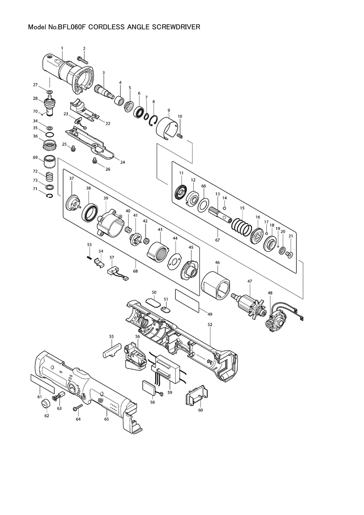 Makita BFL060F — сборочный чертёж, лист 1, деталь 619094-0 поз. 047