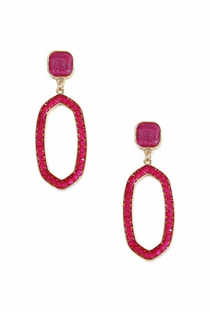 Beaded Oval Post Drop Earring