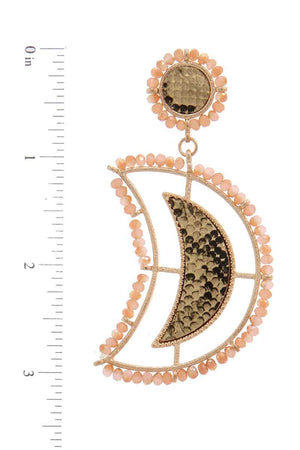 Beaded Snake Pattern Post Drop Earring