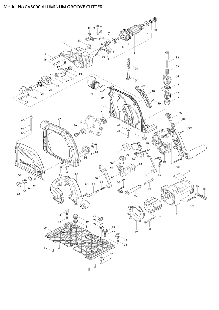 Makita CA5000 — сборочный чертёж, лист 1, деталь 631729-3 поз. 090