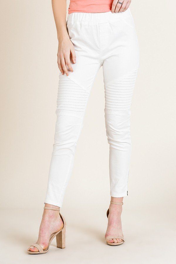 High Waist Skinny Moto Pant