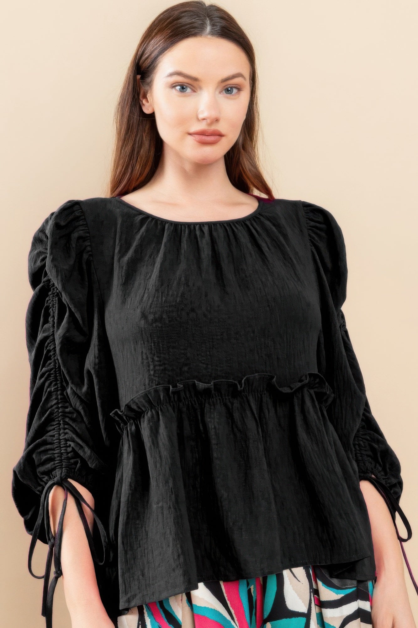 Round Neckline Babydoll Top