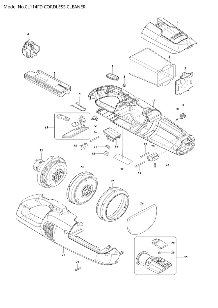 Makita CL114FD — сборочный чертёж, лист 1, деталь 620D45-2 поз. 013