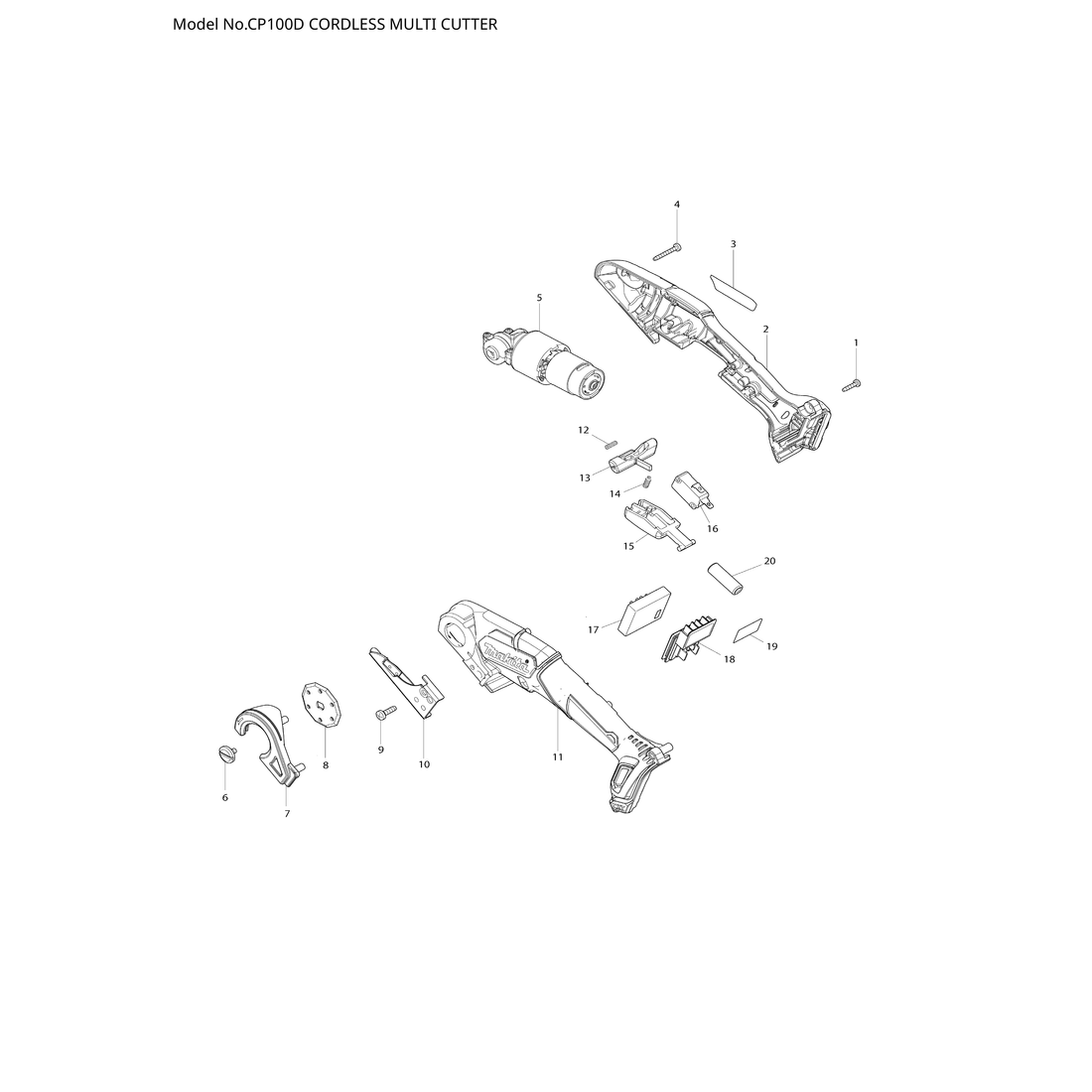Makita CP100D — сборочный чертёж, лист 1, деталь 620687-8 поз. 017