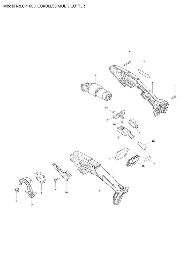 Makita CP100D — сборочный чертёж, лист 1, деталь 620687-8 поз. 017