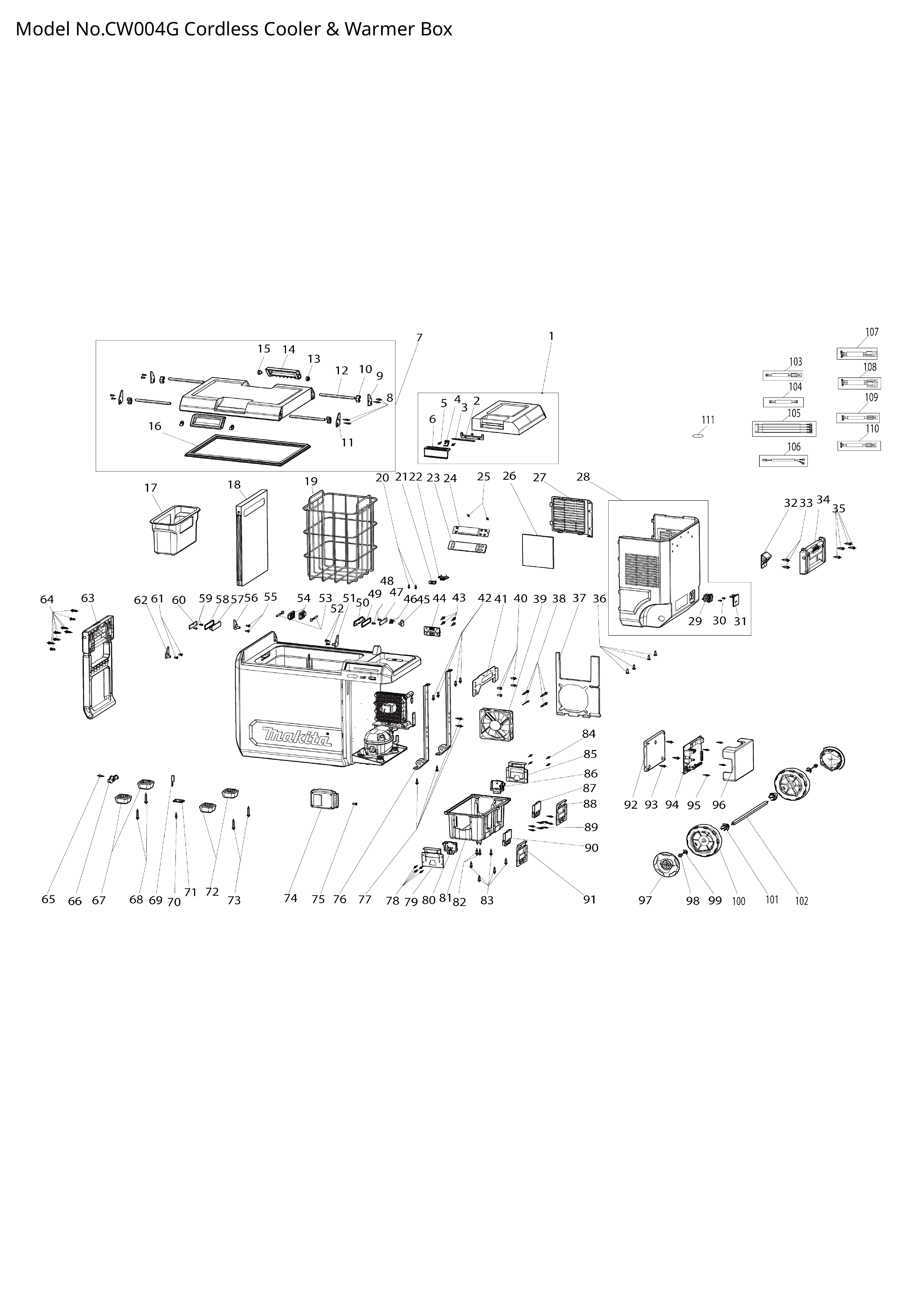Makita CW004G — сборочный чертёж, лист 1, деталь CE00000094 поз. 001