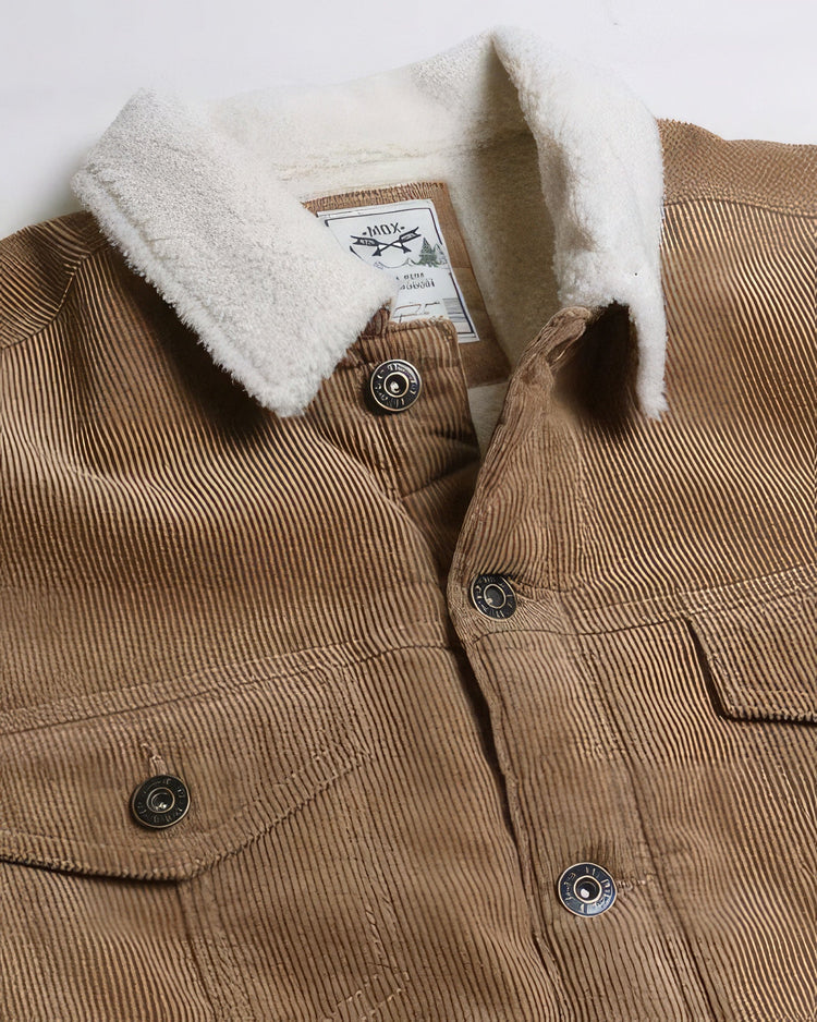 Casual Corduroy Lined Trucker Jacket