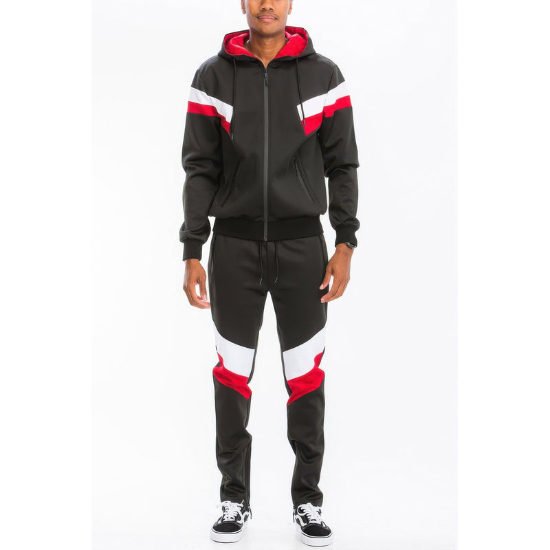 Chevron Stripe Full Zip Track Suit