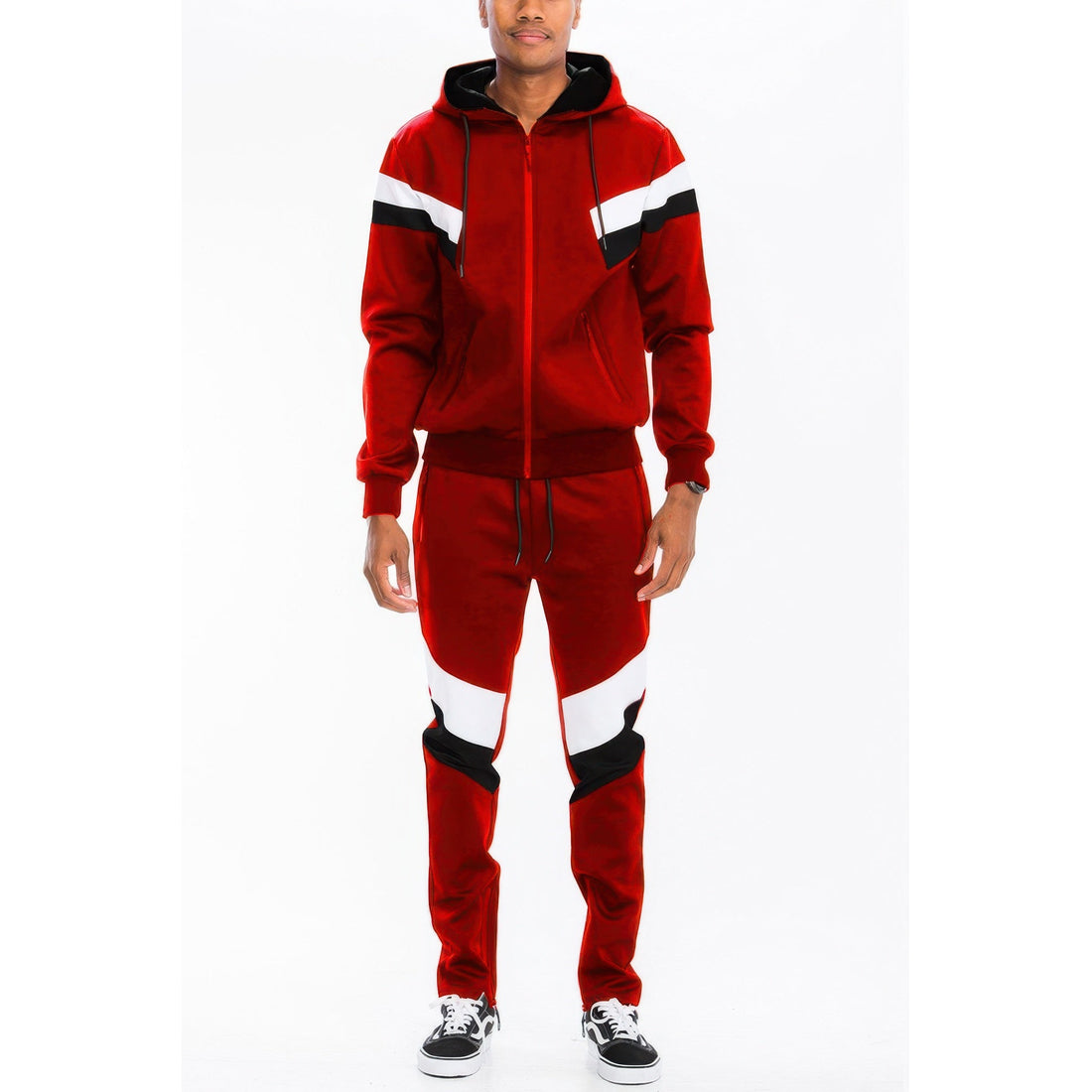 Chevron Stripe Full Zip Track Suit