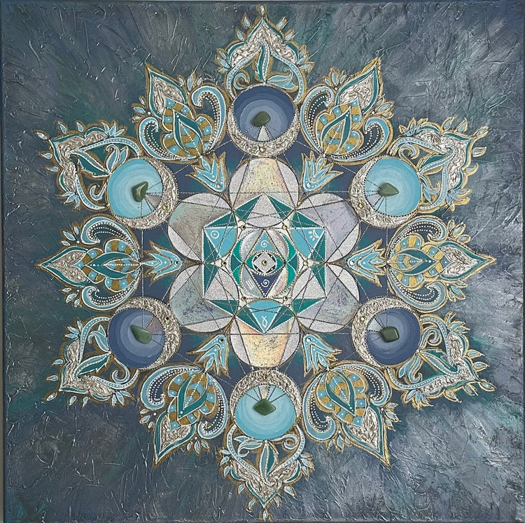 Cube Metatron, Energy painting, Mandala, Sacred Geometry