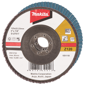 Makita D-27517 FLAPDISC 125MM, GRIT 120, RST, ZIRKONIUMALU