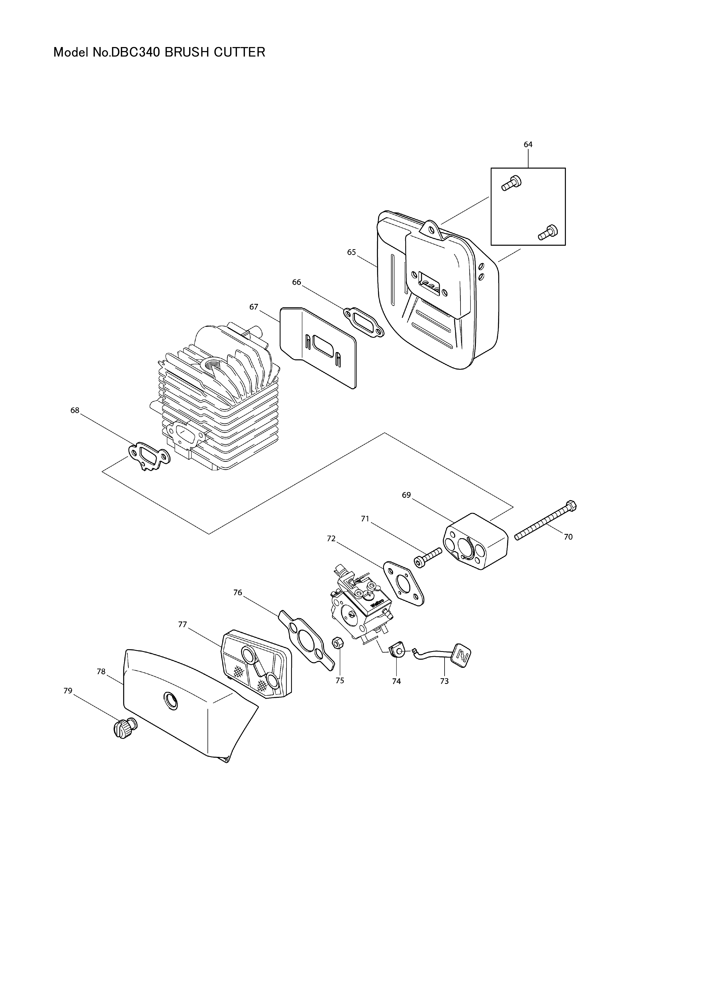 Makita DBC340 — сборочный чертёж, лист 4, деталь 384100100 поз. 001