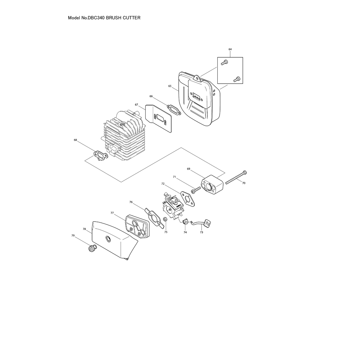 Makita DBC340 — сборочный чертёж, лист 4, деталь 384100100 поз. 001
