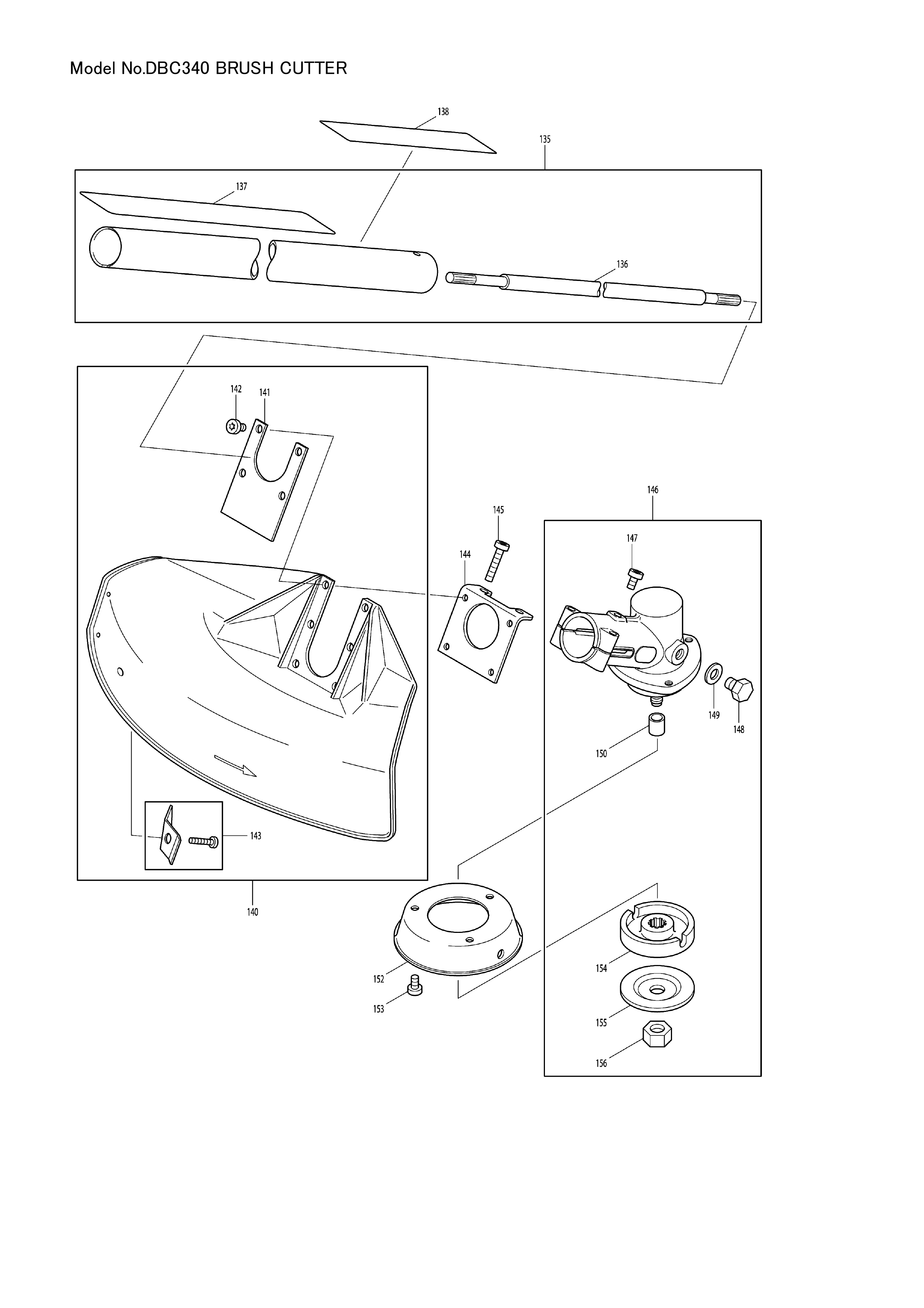 Makita DBC340 — сборочный чертёж, лист 8, деталь 384100100 поз. 001