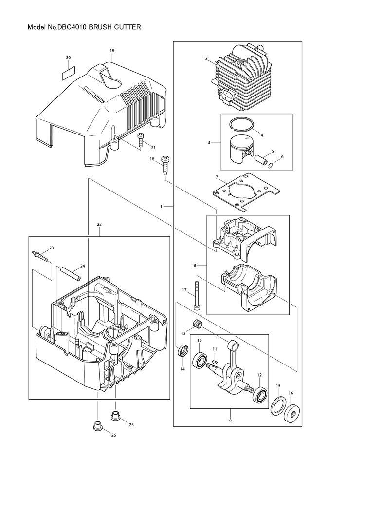 Makita DBC4010 — сборочный чертёж, лист 1, деталь 385100100 поз. 001