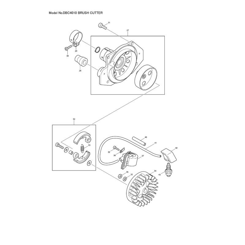 Makita DBC4010 — сборочный чертёж, лист 2, деталь 385100100 поз. 001