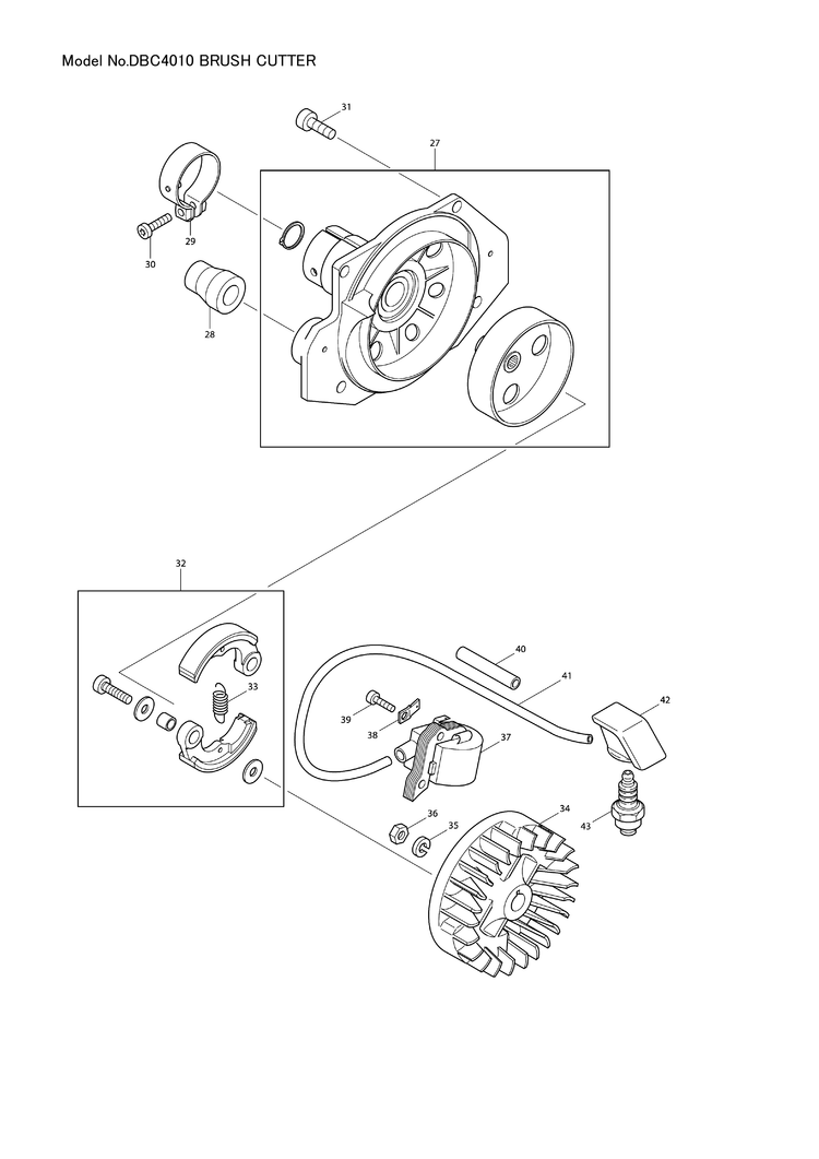 Makita DBC4010 — сборочный чертёж, лист 2, деталь 385100100 поз. 001