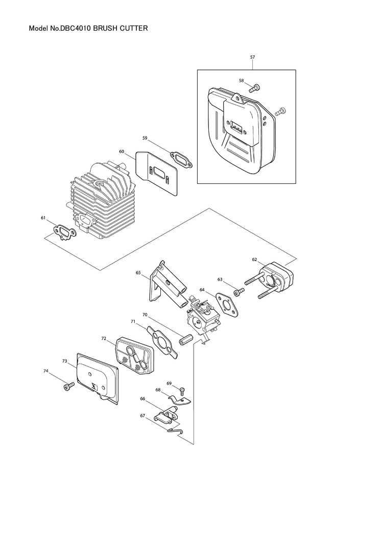 Makita DBC4010 — сборочный чертёж, лист 4, деталь 385100100 поз. 001