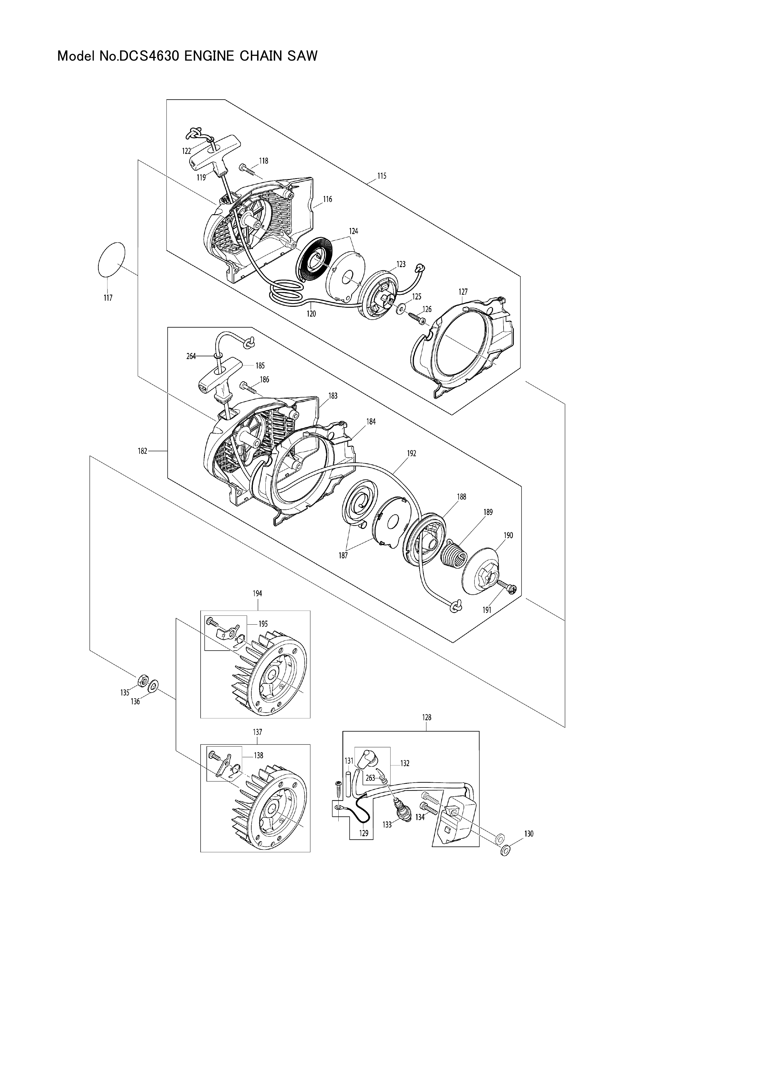 Makita DCS4630 — сборочный чертёж, лист 4, деталь 266612-1 поз. 061-1