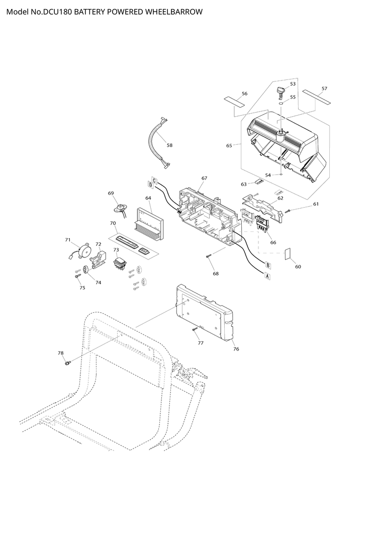 Makita DCU180 — сборочный чертёж, лист 2, деталь 144520-5 поз. 070
