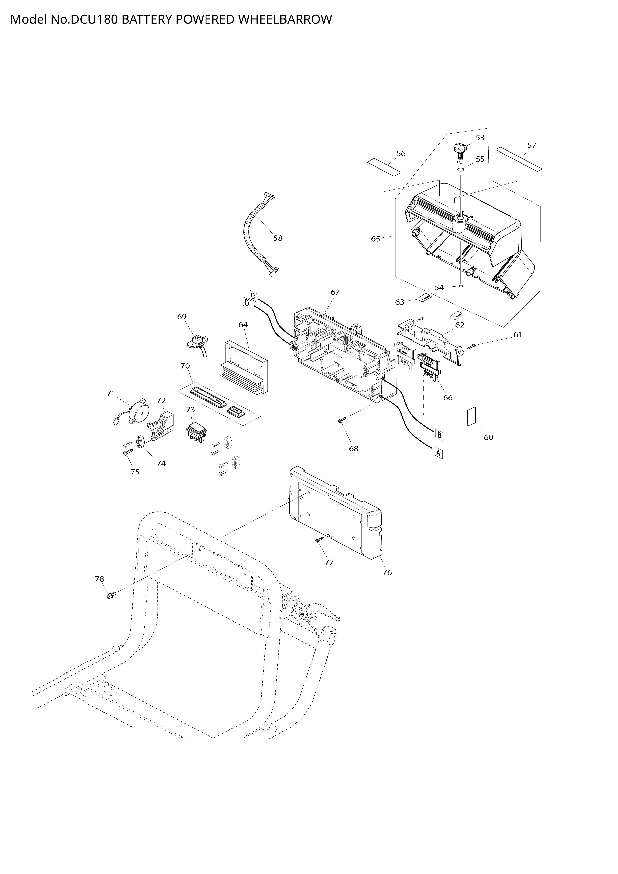 Makita DCU180 — сборочный чертёж, лист 2, деталь 687849-1 поз. 029