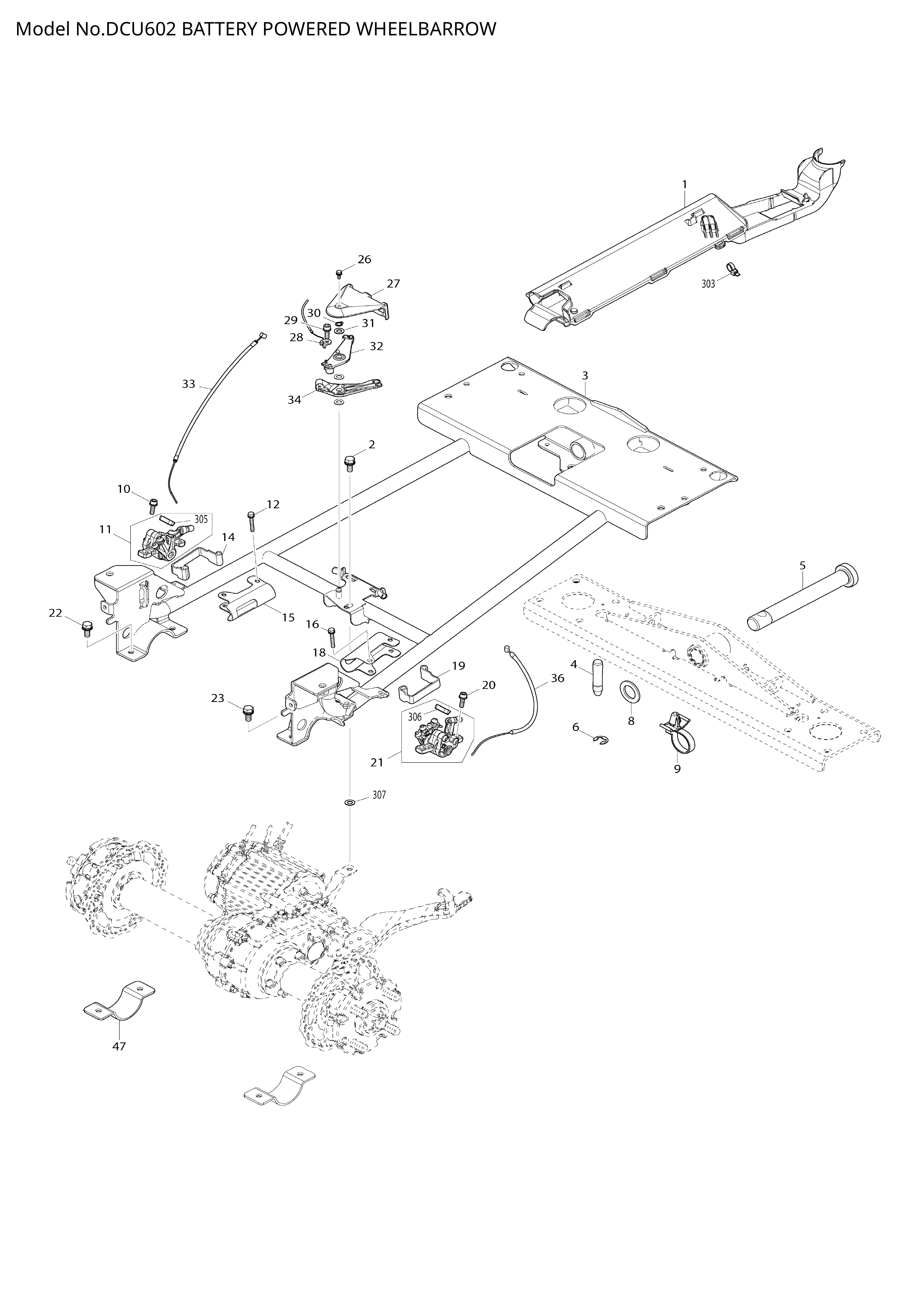 Makita DCU602 — сборочный чертёж, лист 1, деталь 650622-2 поз. 238