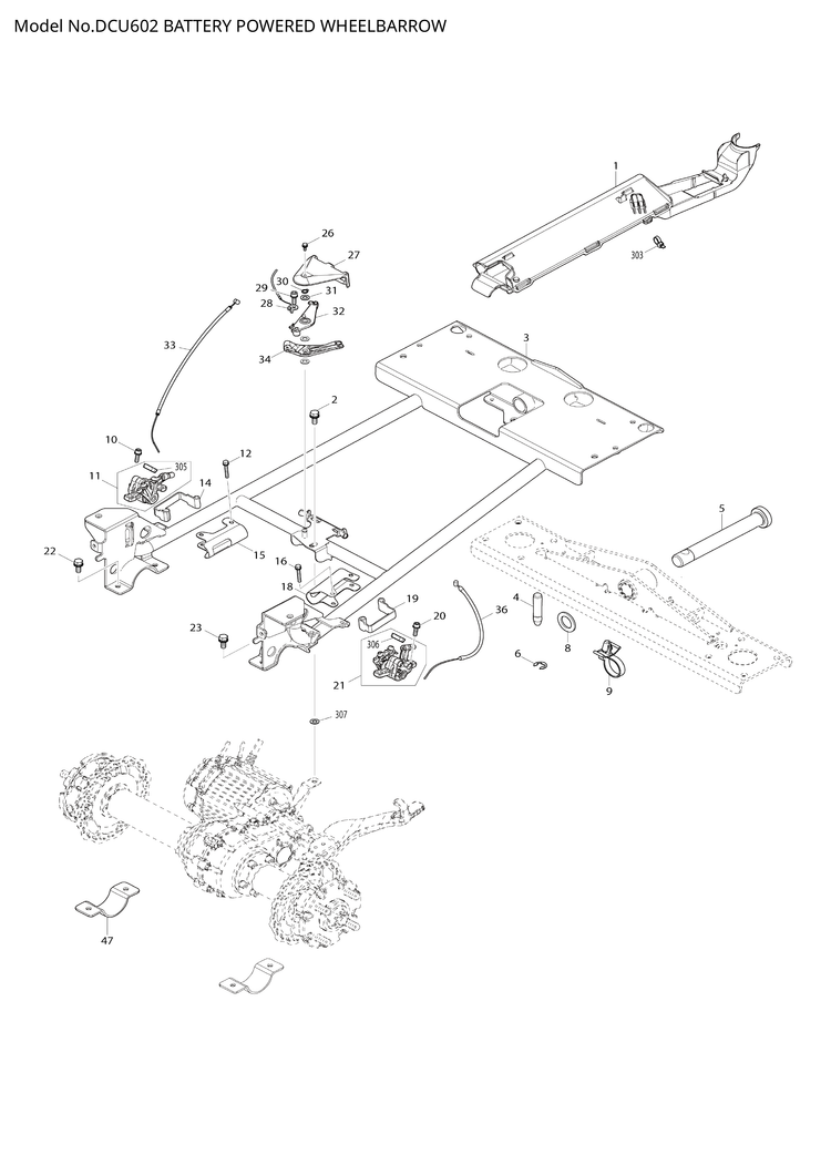 Makita DCU602 — сборочный чертёж, лист 1, деталь 650622-2 поз. 238