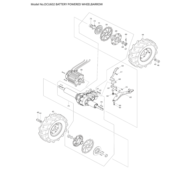 Makita DCU602 — сборочный чертёж, лист 2, деталь 140P19-4 поз. 226