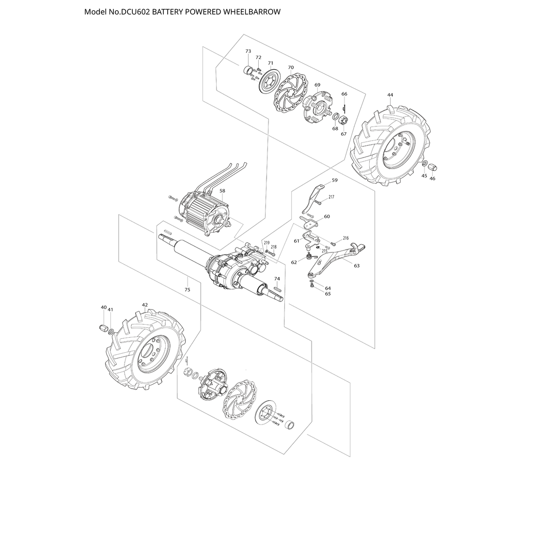 Makita DCU602 — сборочный чертёж, лист 2, деталь 140P19-4 поз. 226