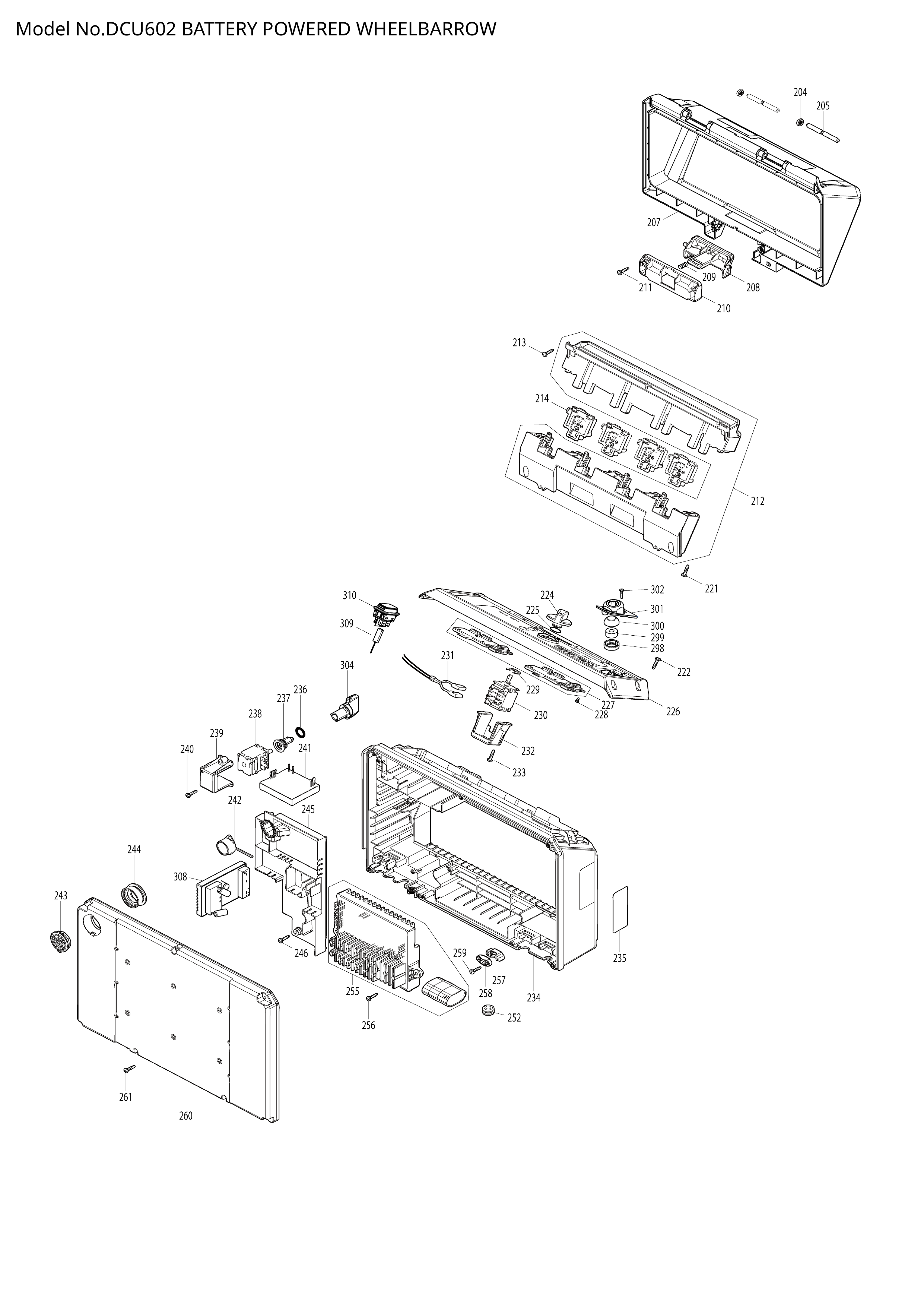Makita DCU602 — сборочный чертёж, лист 6, деталь 650622-2 поз. 238