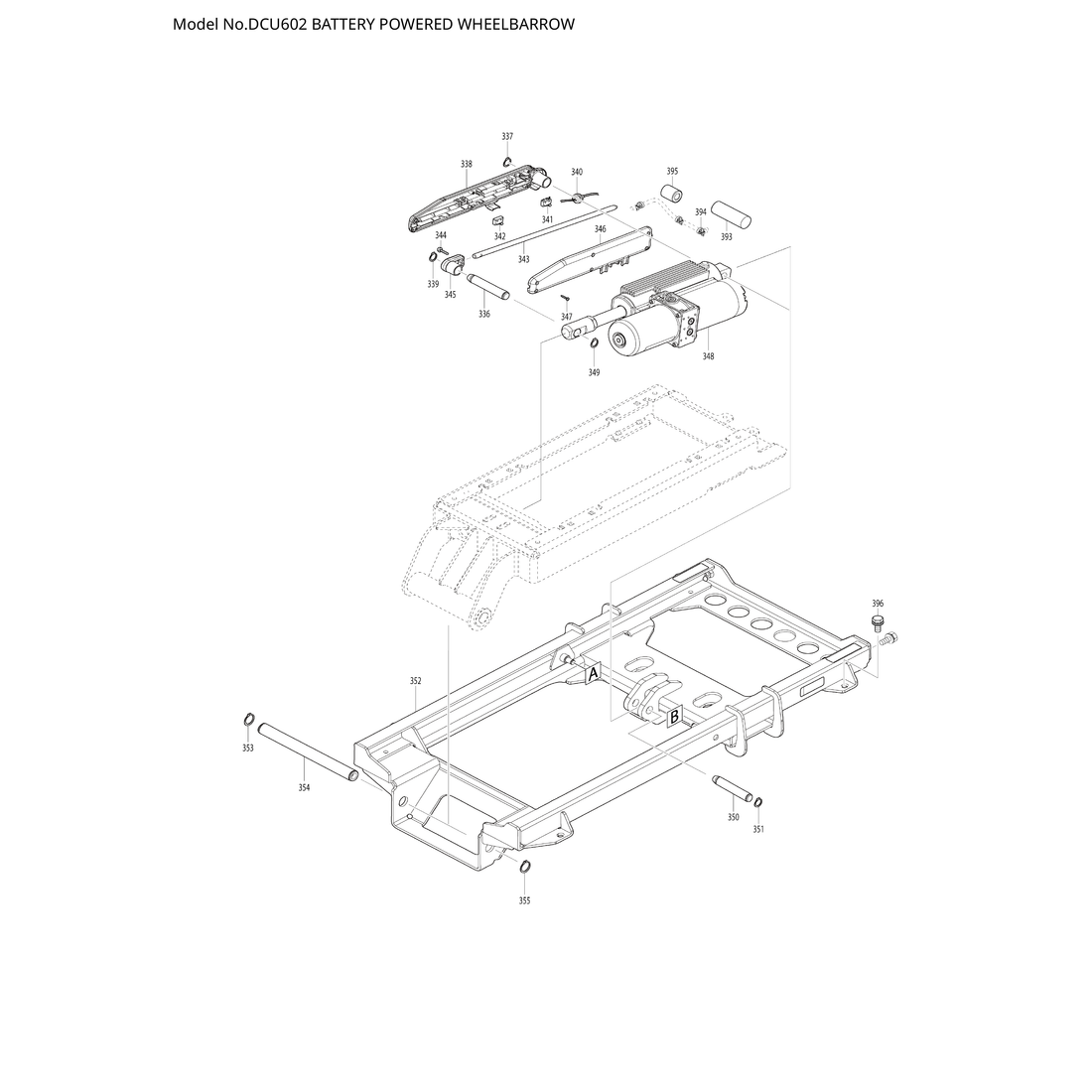 Makita DCU602 — сборочный чертёж, лист 9, деталь 412202-0 поз. 346