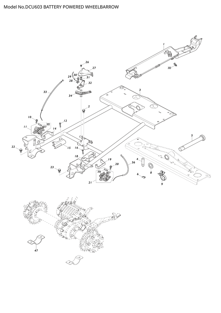 Makita DCU603 — сборочный чертёж, лист 1, деталь 1911K4-7 поз. F03