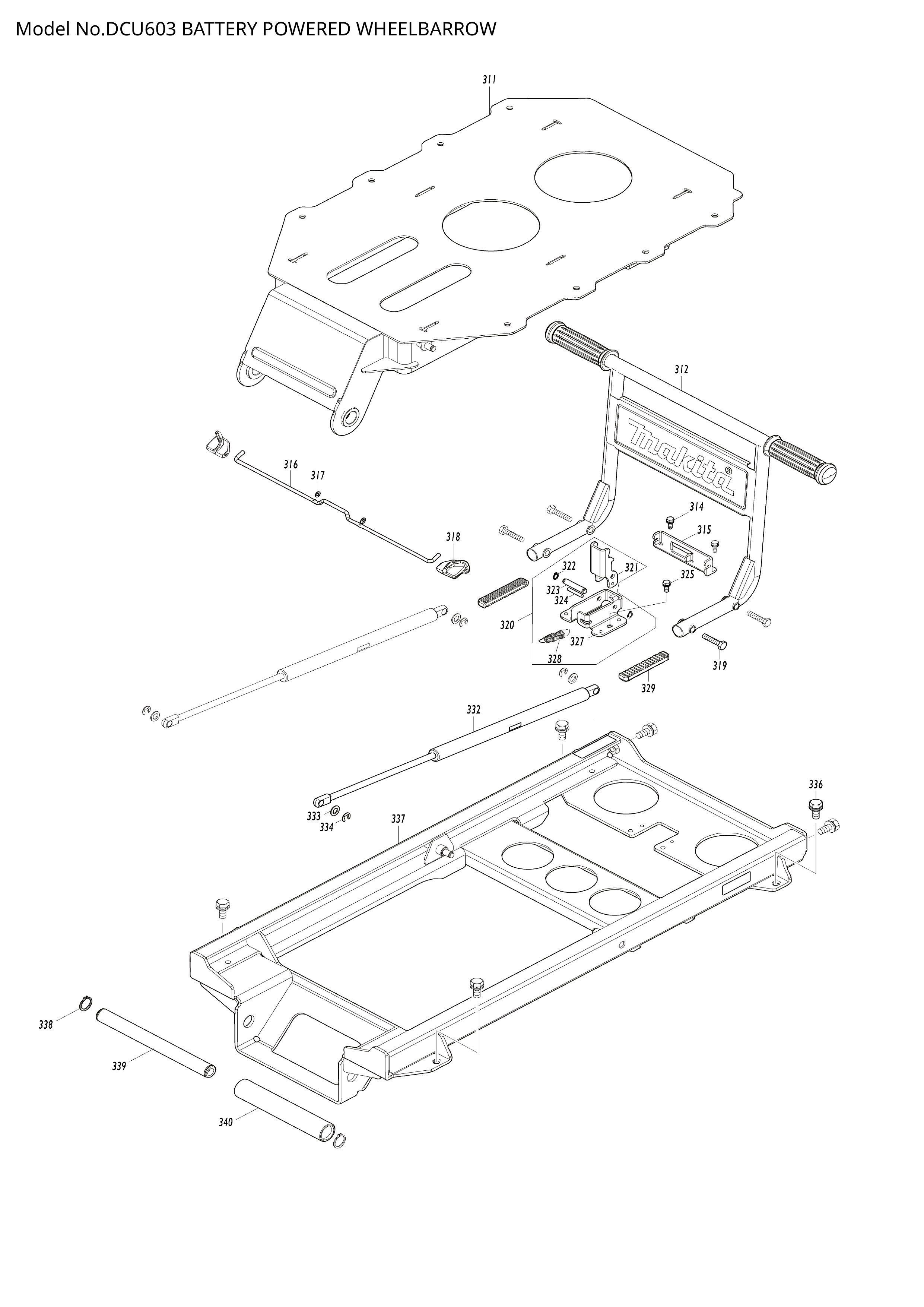 Makita DCU603 — сборочный чертёж, лист 8, деталь 1911K4-7 поз. F03
