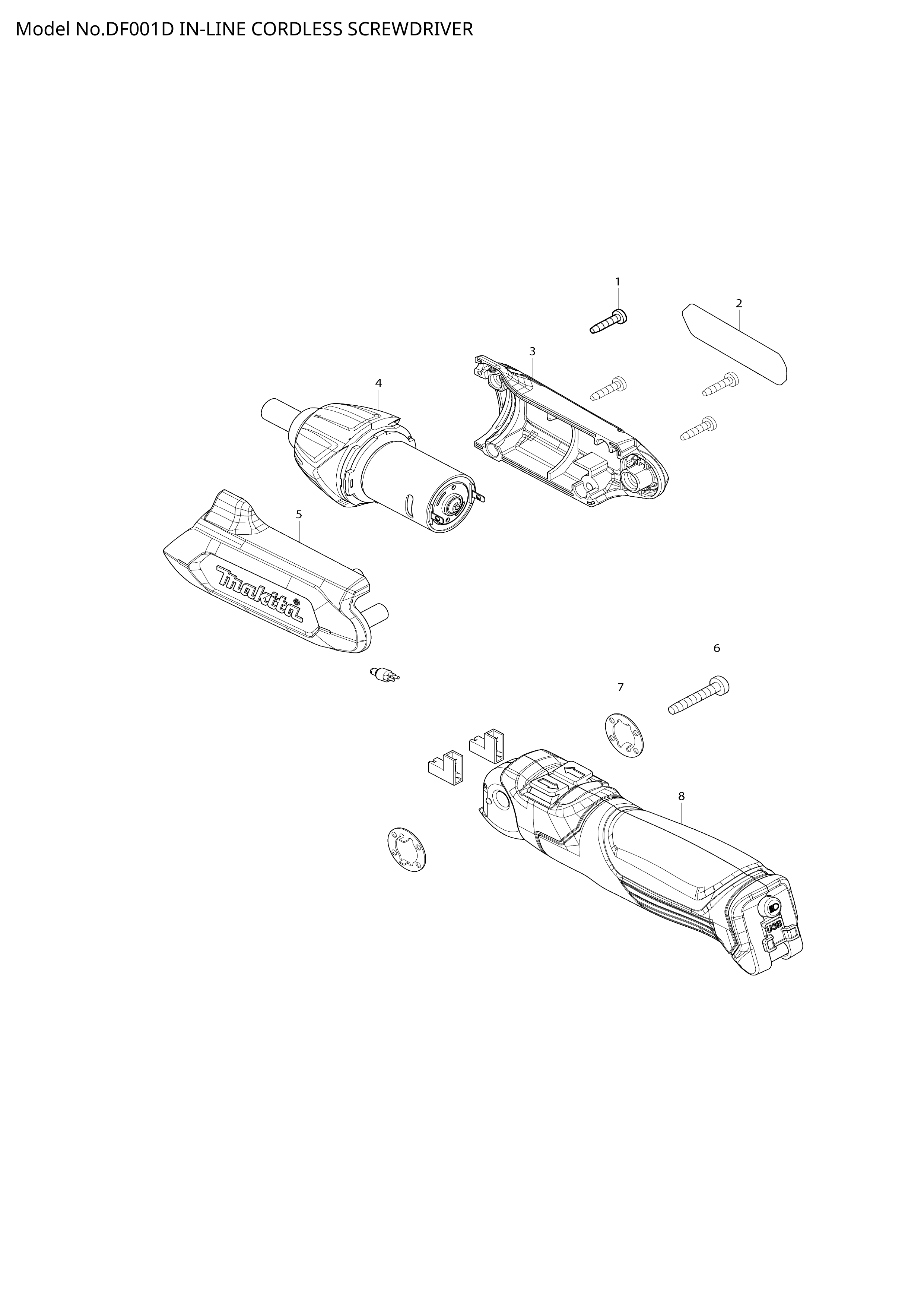 Makita DF001D — сборочный чертёж, лист 1, деталь 629245-7 поз. C30