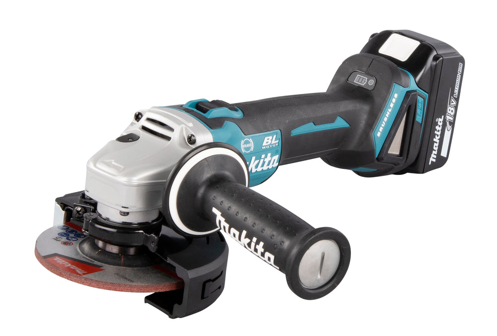 Makita DGA506RTJ Cordless angle grinder, 18 V, ø125mm, 2X5.0Ah, 8500 min-1, brushless motor, brake, MAKPACK