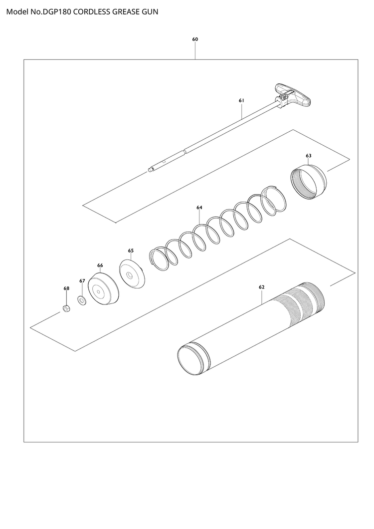 Makita DGP180 — сборочный чертёж, лист 2, деталь 347543-4 поз. 063