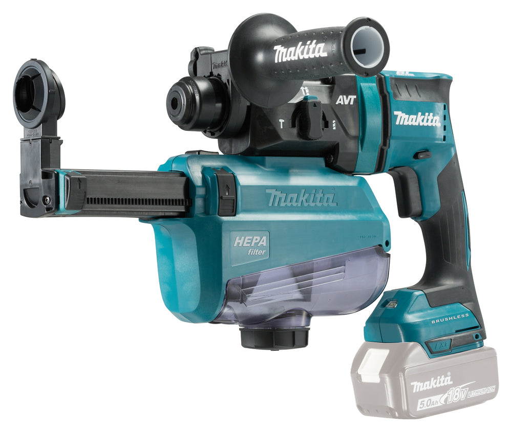 Makita DHR182ZWJ Cordless Rotary Hammer, 18 V, SDS-PLUS, 1.7J, LED, AWS, Dust Extractor, Without Batteries and Charger!, MAKPACK