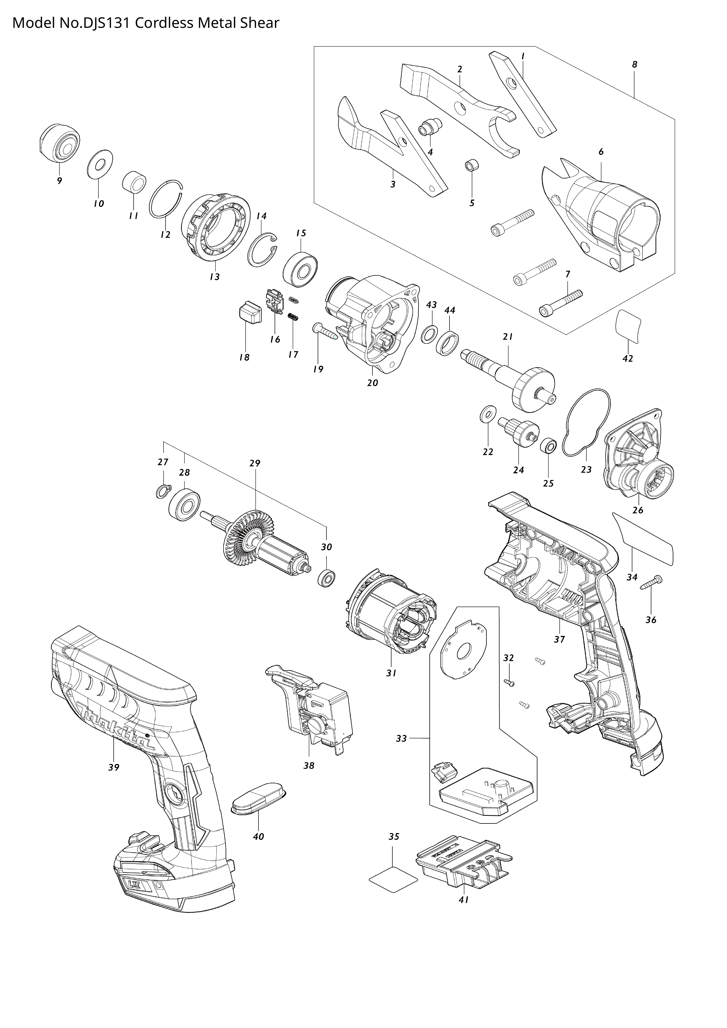 Makita DJS131 — сборочный чертёж, лист 1, деталь 265A91-6 поз. 007