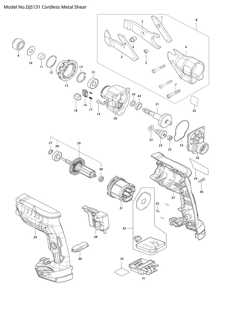 Makita DJS131 — сборочный чертёж, лист 1, деталь 265A91-6 поз. 007