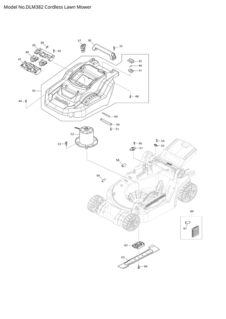Makita DLM382 — сборочный чертёж, лист 2, деталь 162C98-4 поз. 090-1