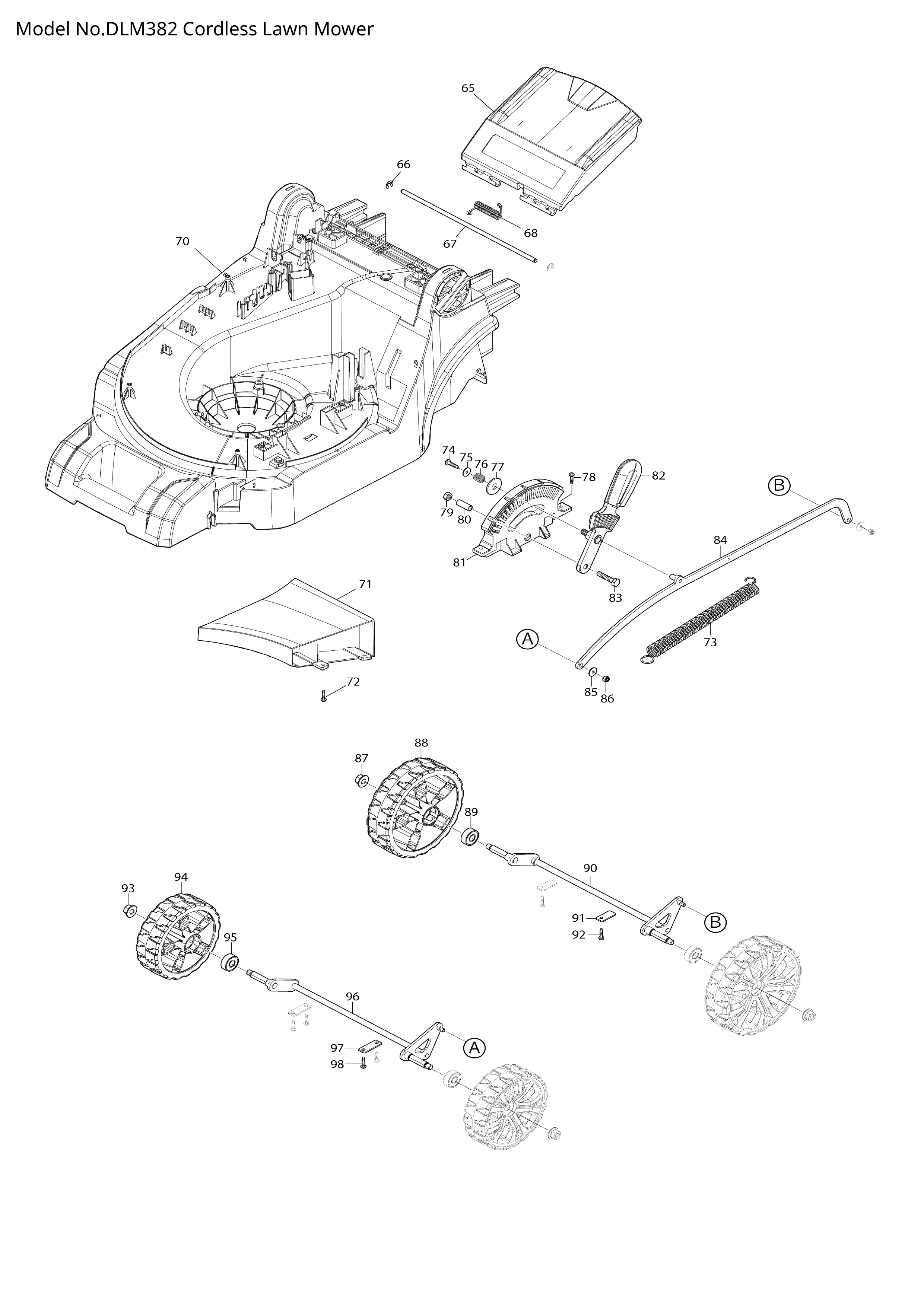Makita DLM382 — сборочный чертёж, лист 3, деталь 162C98-4 поз. 090-1