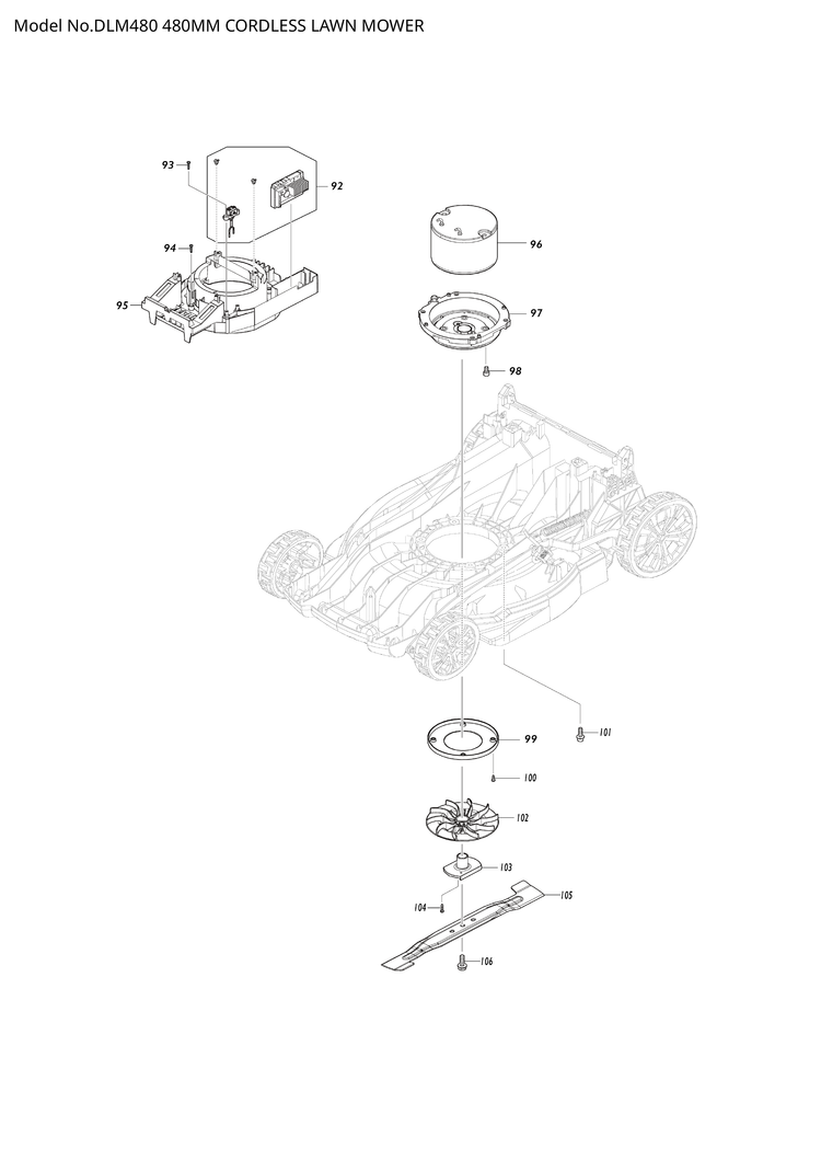 Makita DLM480 — сборочный чертёж, лист 3, деталь 413946-5 поз. A02