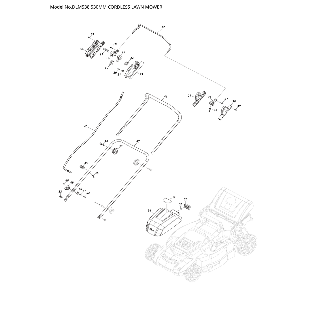 Makita DLM538 — сборочный чертёж, лист 1, деталь 313392-1 поз. 103